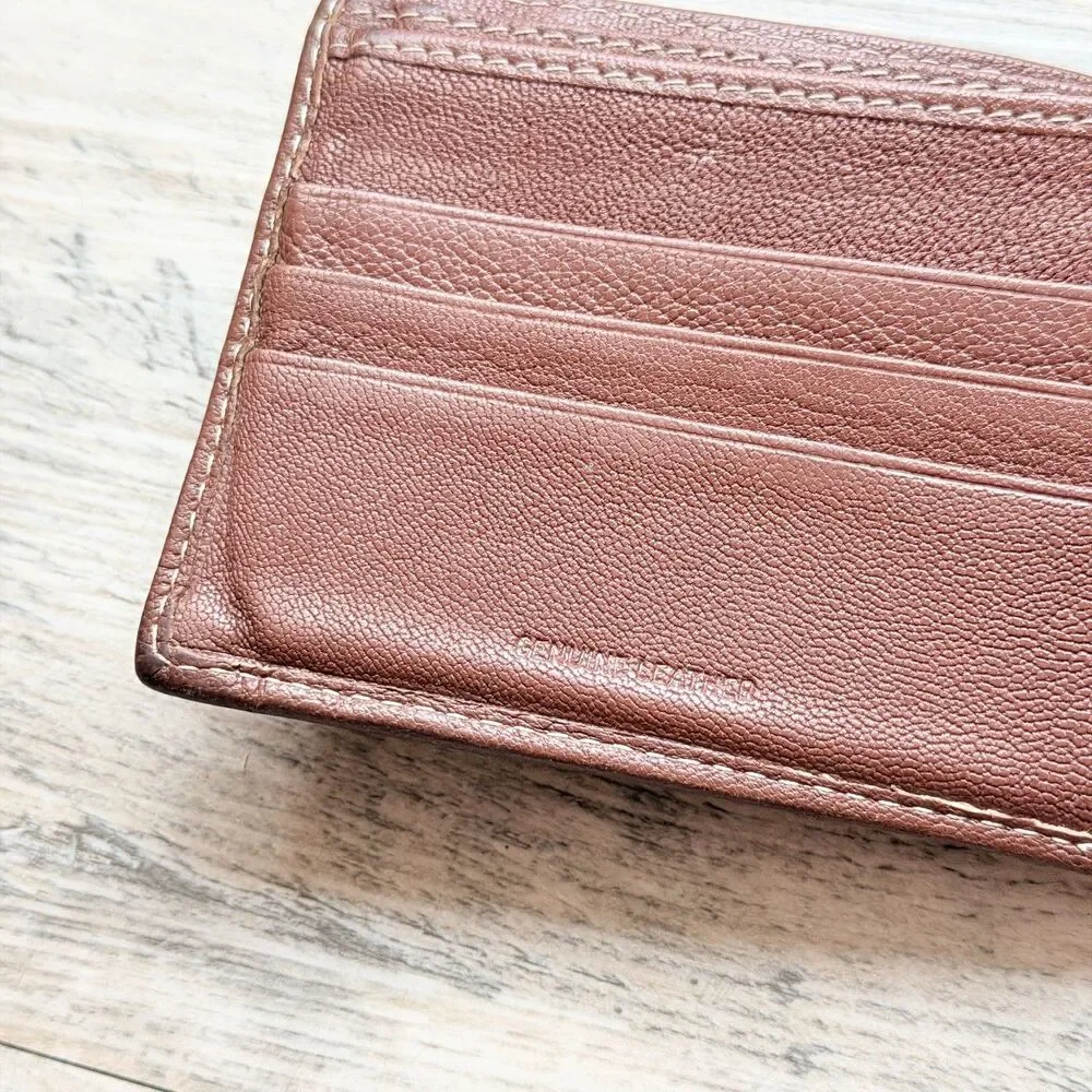 Timberland Brown Leather Bifold Wallet Men’s Classic Slim Card Holder